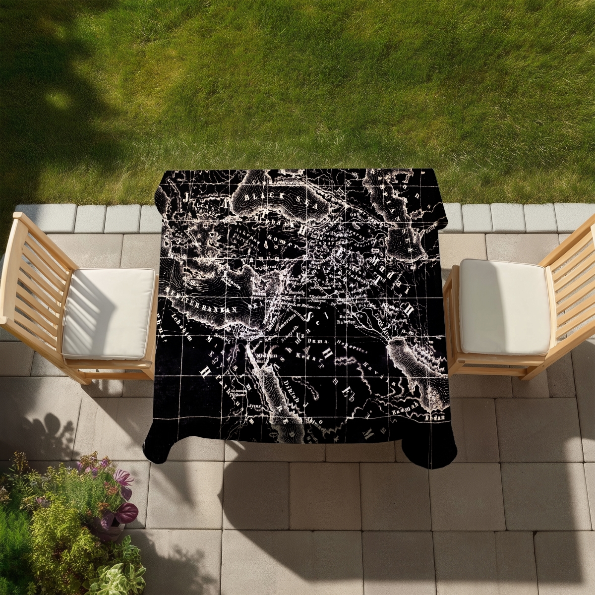 Picture of Begin Home Decor C1TC5858043WX6 58 x 58 in. Old Maritime Maps Vintage Tablecloth - Indoor & Outdoor Decor