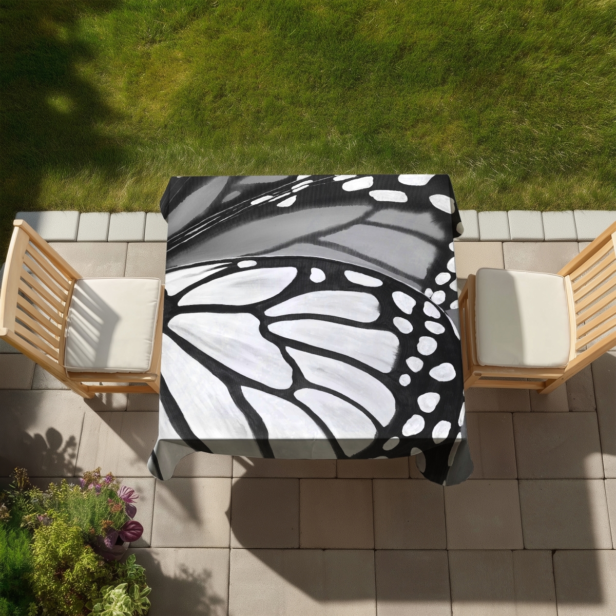 Picture of Begin Home Decor C1TC5858U8JGCY 58 x 58 in. Butterfly Wings Closeup Tablecloth - Indoor & Outdoor Decor