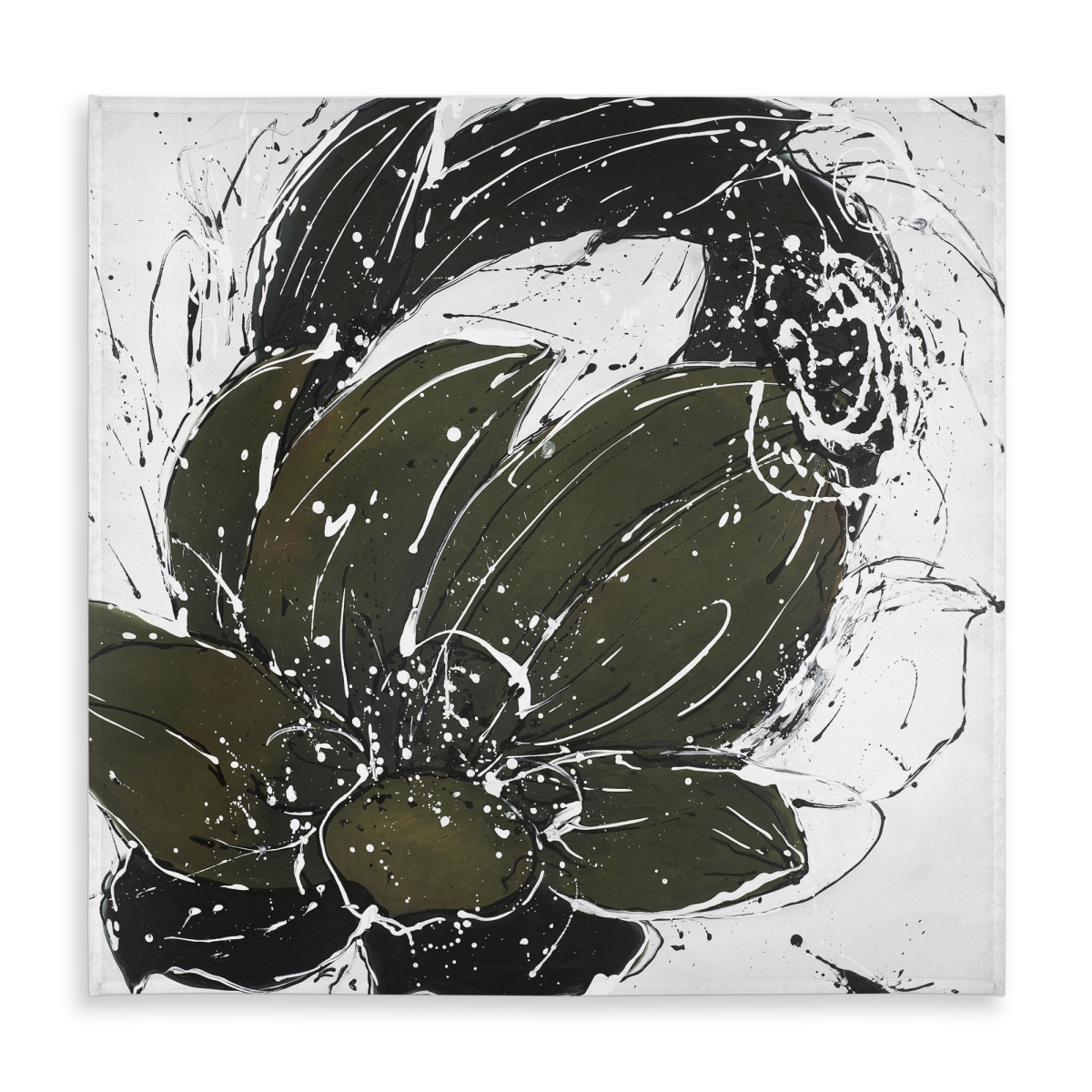 Picture of Begin Home Decor C1TC5858KS8TZJ 58 x 58 in. White Floral Tablecloth - Abstract Flower Design - Indoor & Outdoor