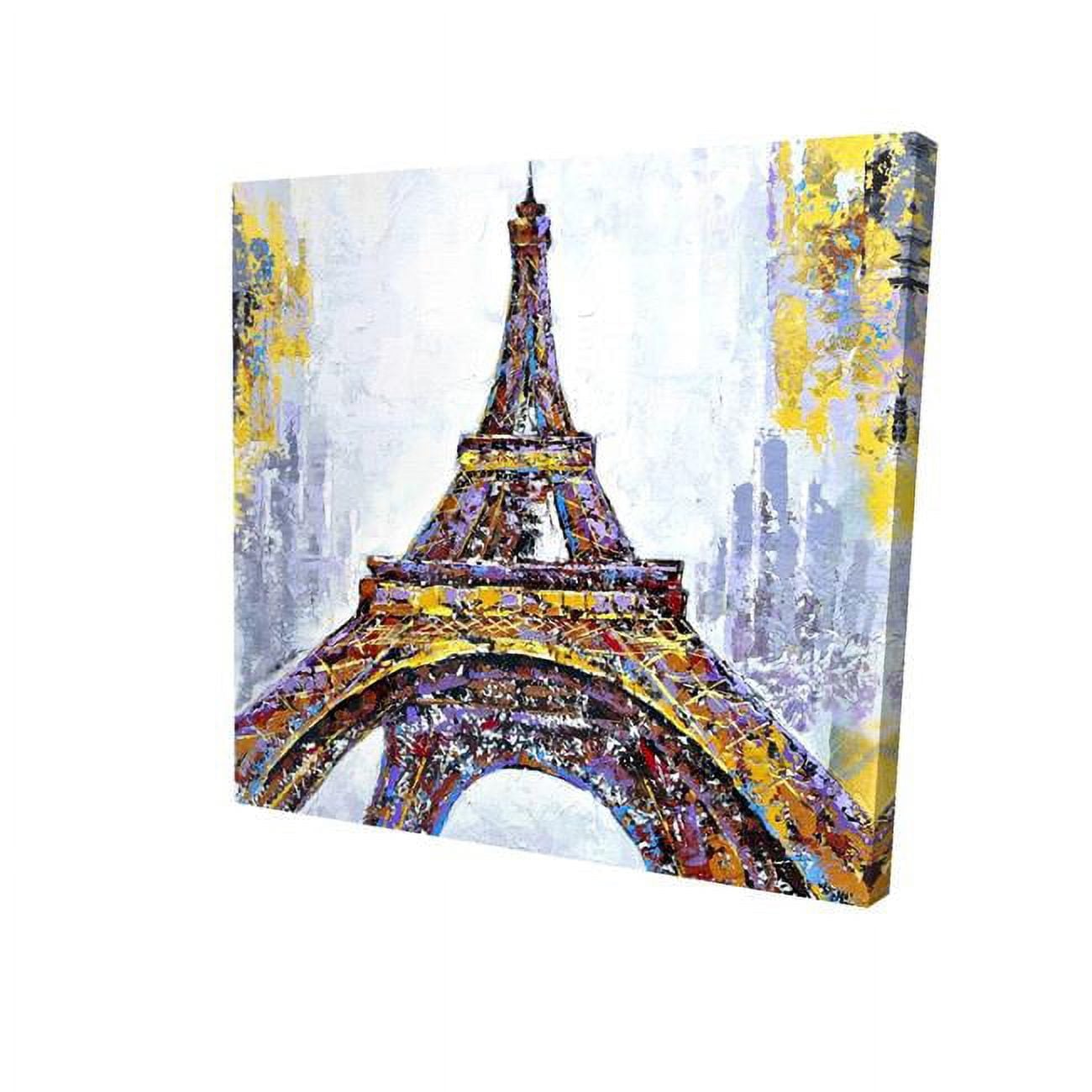 8 x 8 in. Abstract Paint Splash Eiffel Tower-Print on Canvas