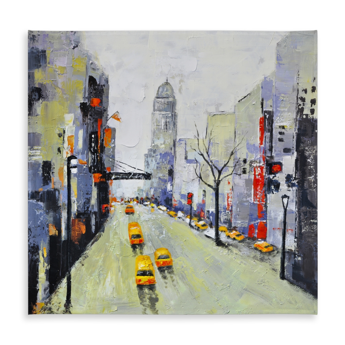 Picture of Begin Home Decor C1TC585892YD17 58 x 58 in. Contemporary Cities Blue Tablecloth - Gray Street Home Decor