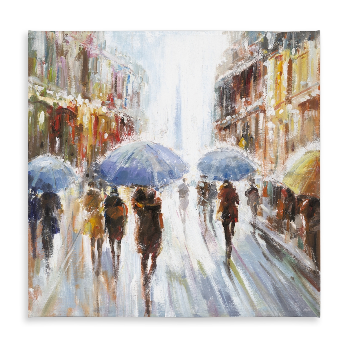 Picture of Begin Home Decor C1TC5858V5TY1Q 58 x 58 in. Abstract Rain in the City Blue Tablecloth - Indoor & Outdoor Decor