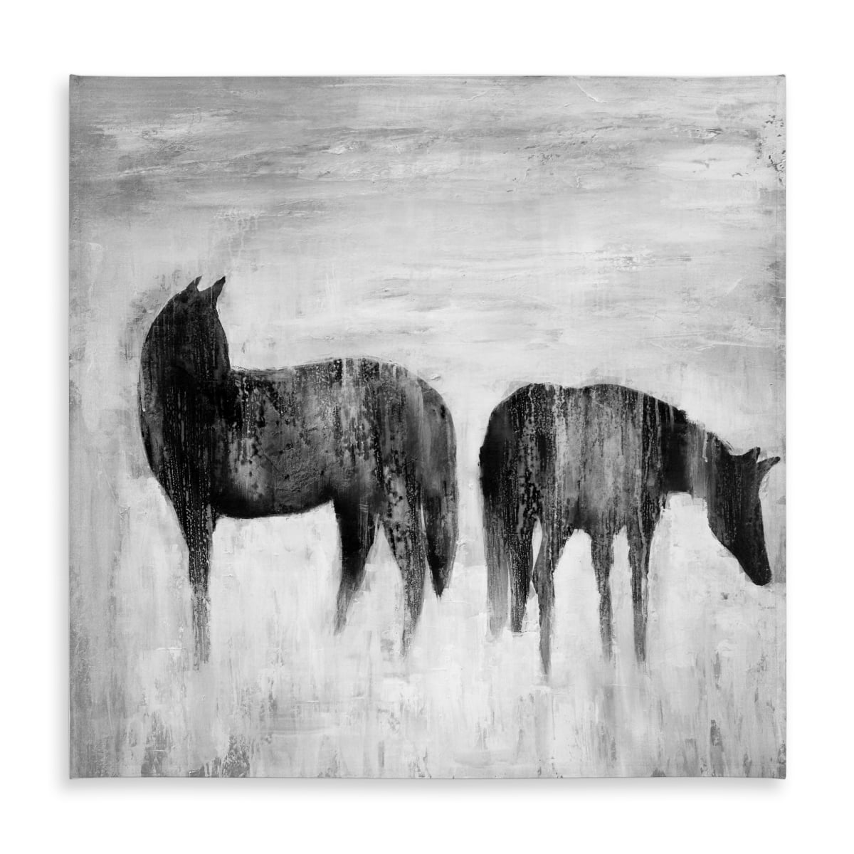 Picture of Begin Home Decor C1TC5858MM4SMQ 58 x 58 in. Contemporary White Tablecloth-Horses Silhouettes Home Decor