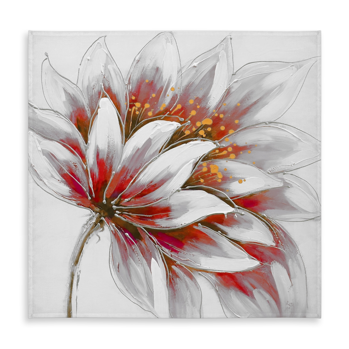 Picture of Begin Home Decor C1TC58583TWJ4J 58 x 58 in. Red Flower Gold Center Tablecloth - Indoor & Outdoor Home Decor