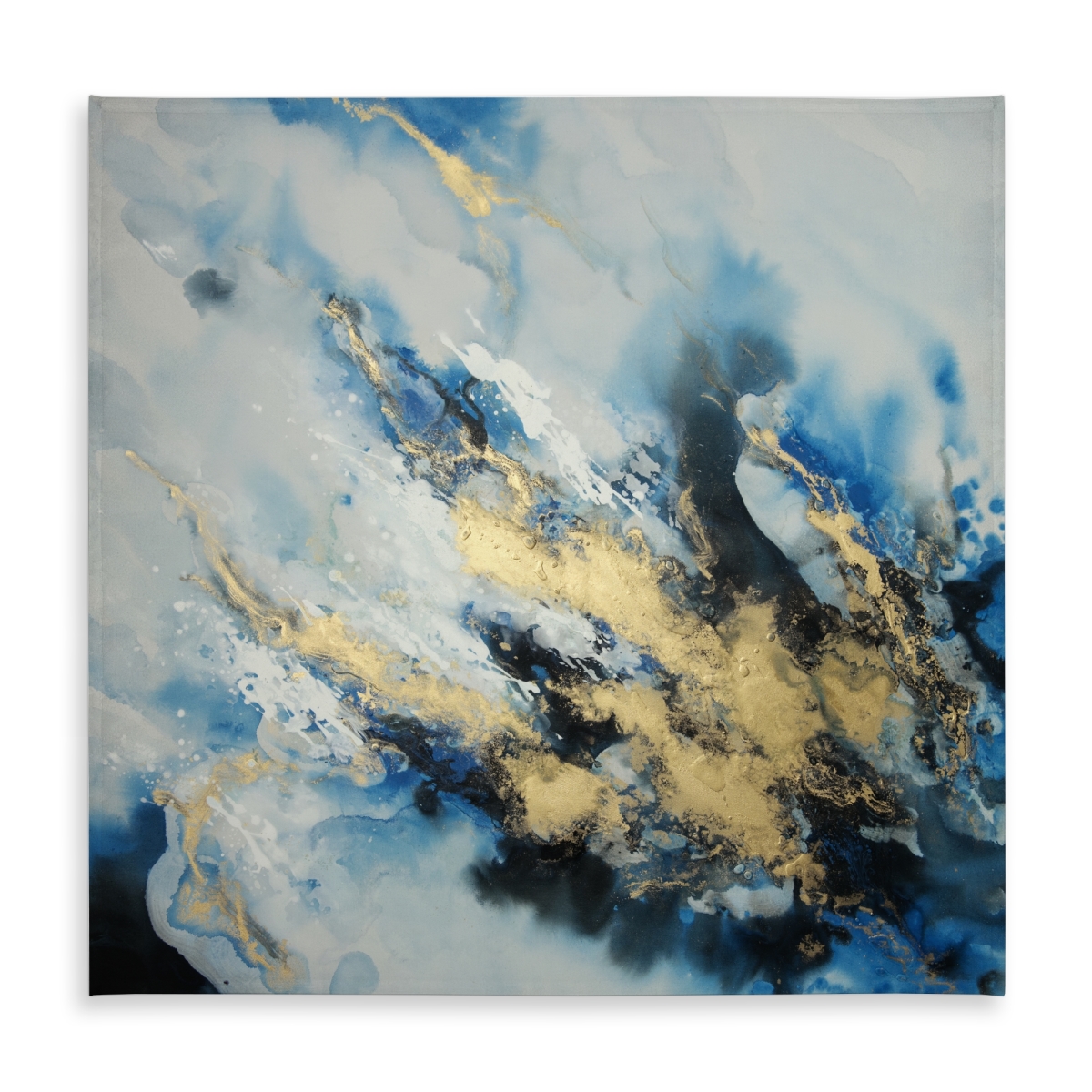 Picture of Begin Home Decor C1TC5858LWTVZE 58 x 58 in. Blue Marble Modern Abstract Tablecloth - Indoor & Outdoor Decor