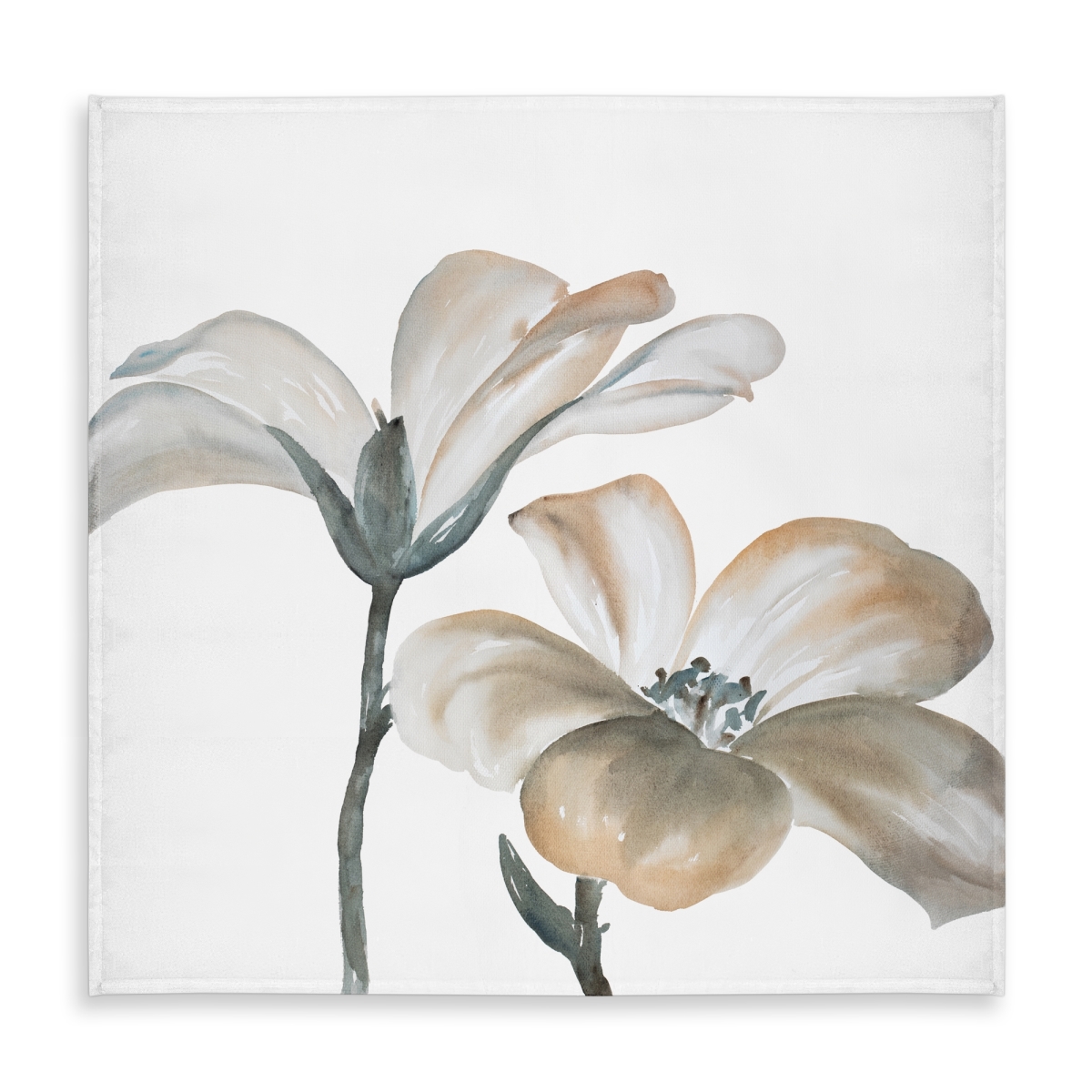 Picture of Begin Home Decor C1TC5858E4W60Q 58 x 58 in. Botanical Bedroom White Tablecloth - Desaturated Floral Decor