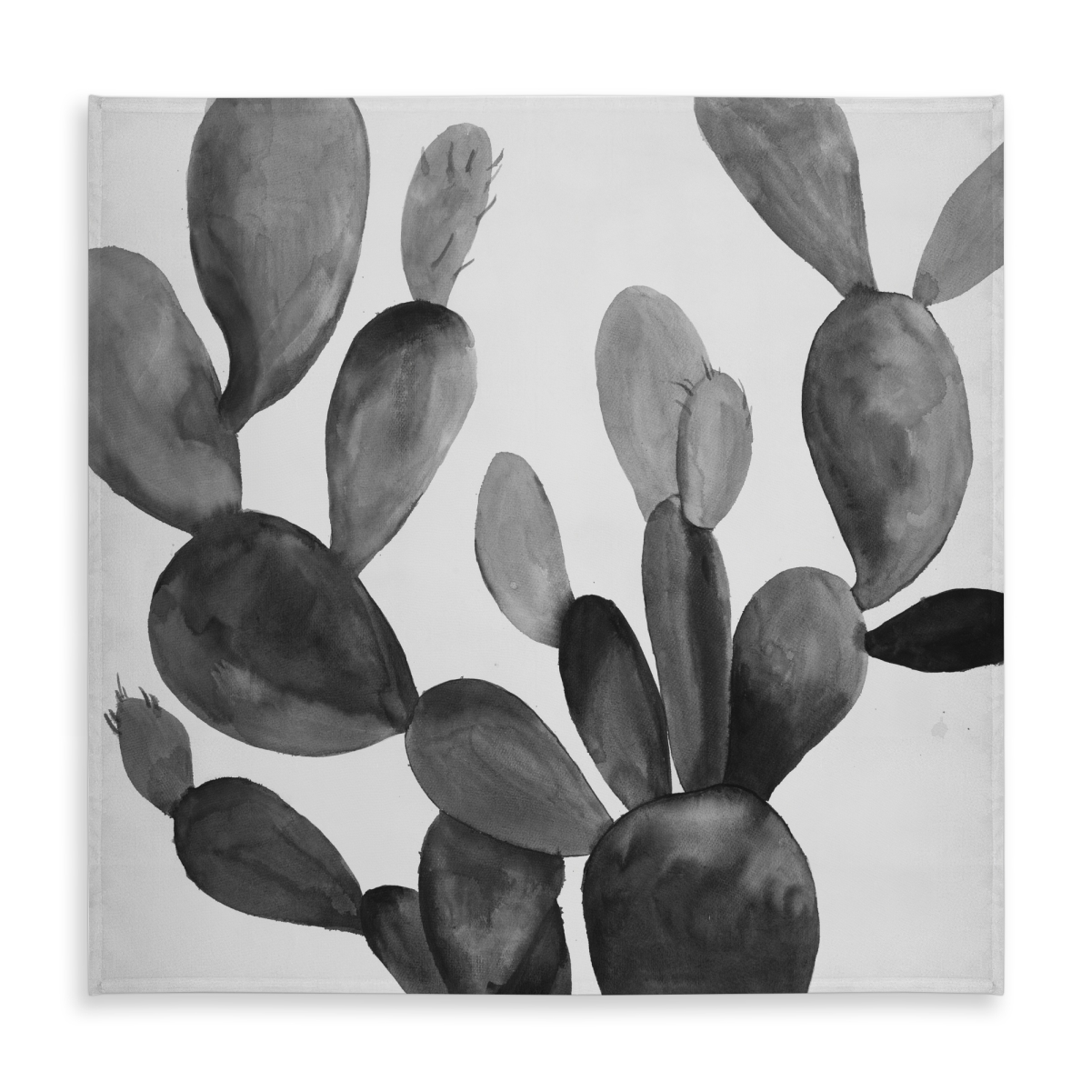 Picture of Begin Home Decor C1TC58584BJXWK 58 x 58 in. Grayscale Cactus Tablecloth - Exotic Floral Indoor Outdoor Decor