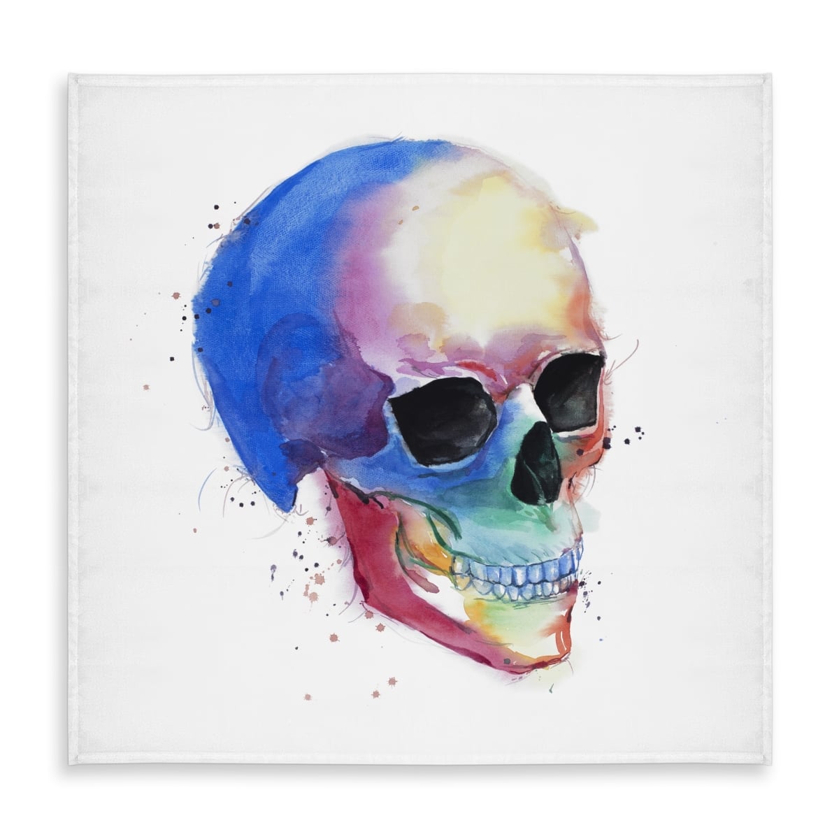 Picture of Begin Home Decor C1TC58583ZLQJ4 58 x 58 in. Watercolor Skull Tablecloth - Indoor & Outdoor Home Decor