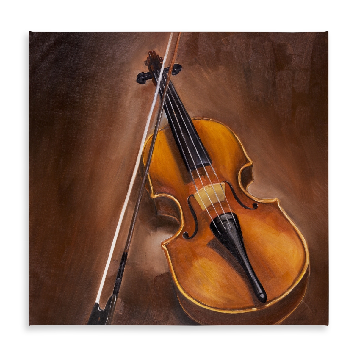 Picture of Begin Home Decor C1TC5858AP2RO8 58 x 58 in. Alto Violin Brown Instrument Tablecloth - Indoor & Outdoor Decor