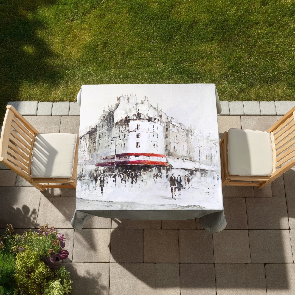Picture of Begin Home Decor C1TC5858BXAYA7 58 x 58 in. White Modern Tablecloth - Indoor & Outdoor Home Decor Elegance