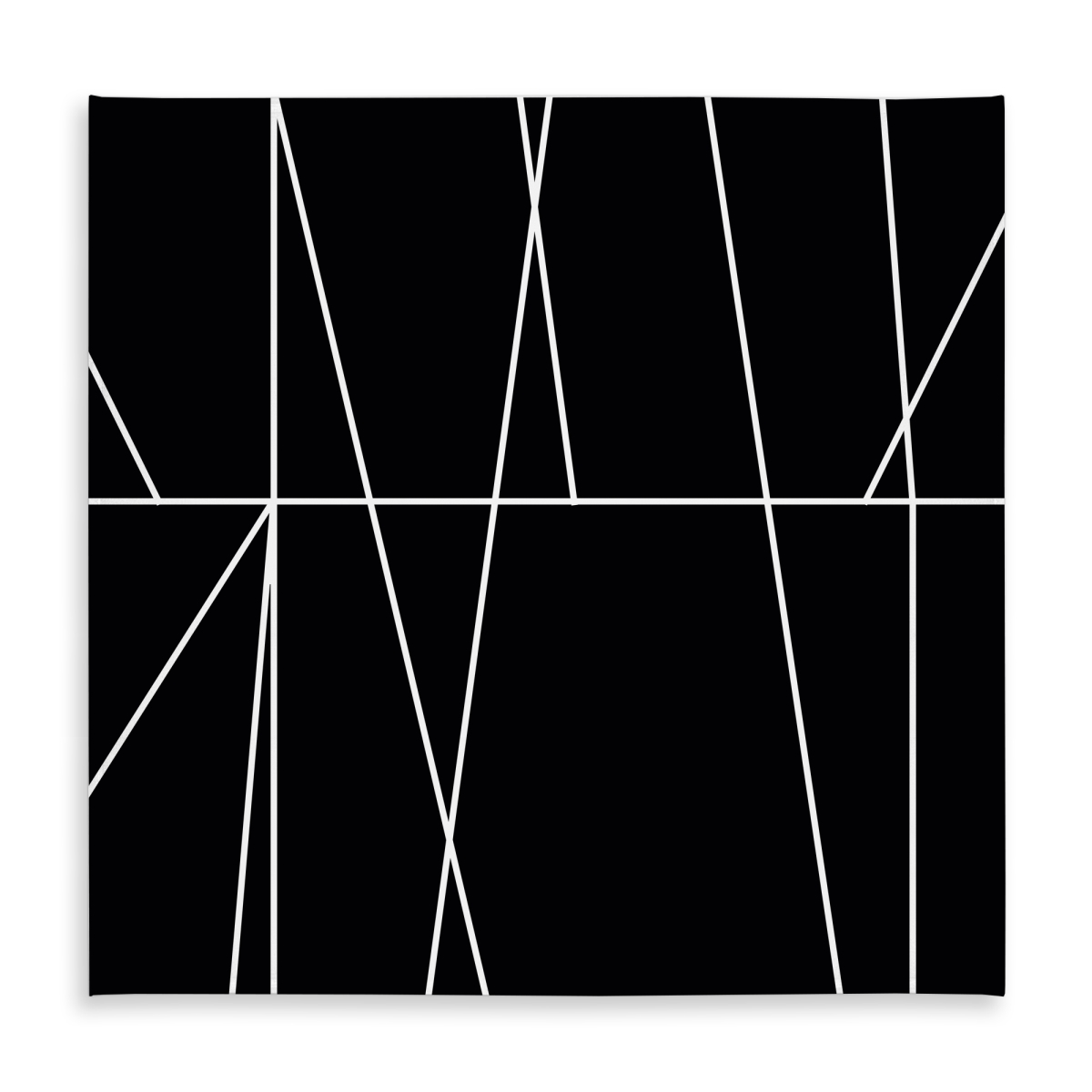 Picture of Begin Home Decor C1TC58583XQ77S 58 x 58 in. White Stripes Black Tablecloth - Indoor & Outdoor Home Decor
