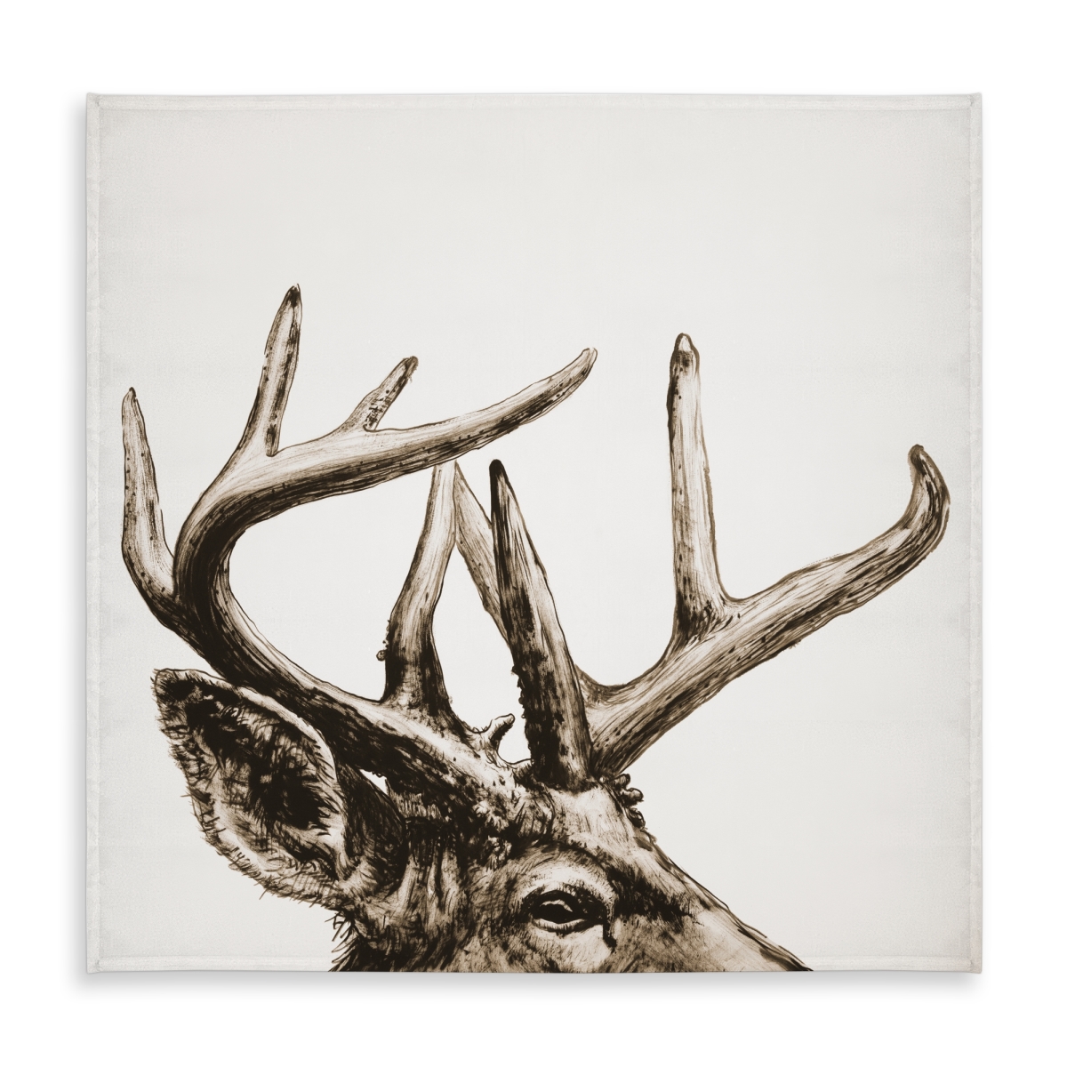 Picture of Begin Home Decor C1TC5858QD87SJ 58 x 58 in. Rustic Beige Tablecloth - Roe Deer Plume Sepia - Home Decor
