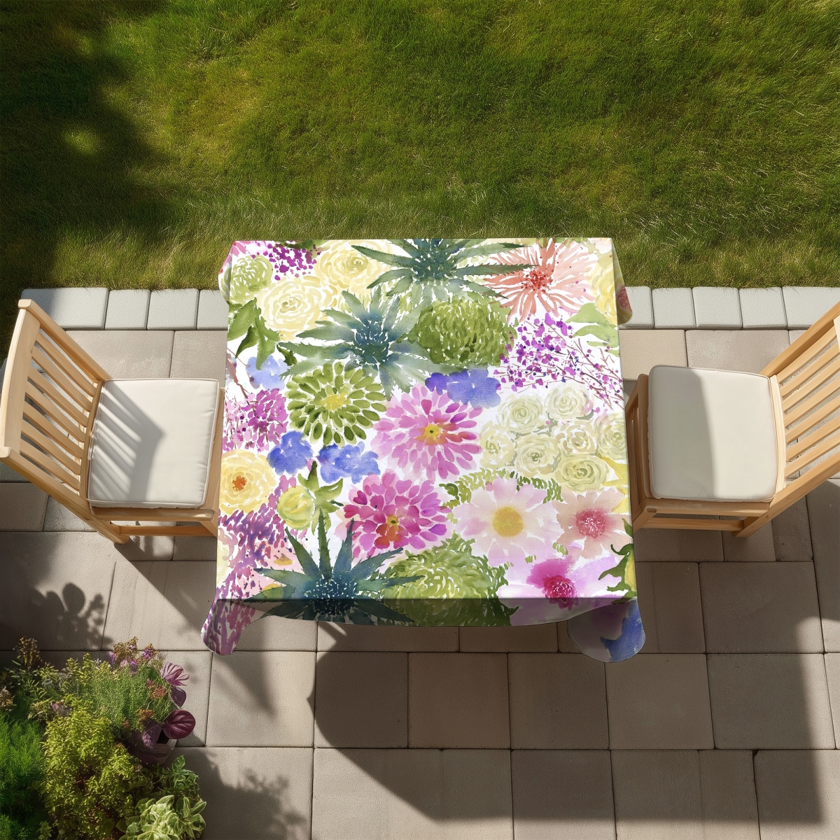 Picture of Begin Home Decor C1TC5858KJI87L 58 x 58 in. Bundle of Exotic Flowers Purple Tablecloth - Indoor & Outdoor Decor