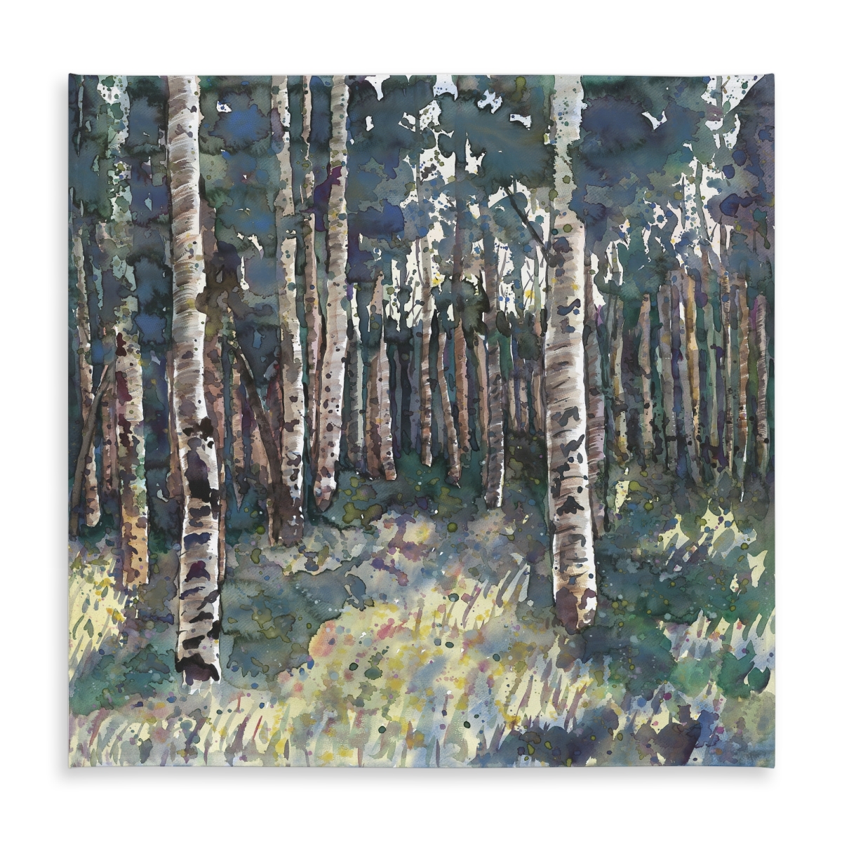 Picture of Begin Home Decor C1TC5858MML3Q4 58 x 58 in. Blue Trees Birches Tablecloth - Indoor & Outdoor Home Decor