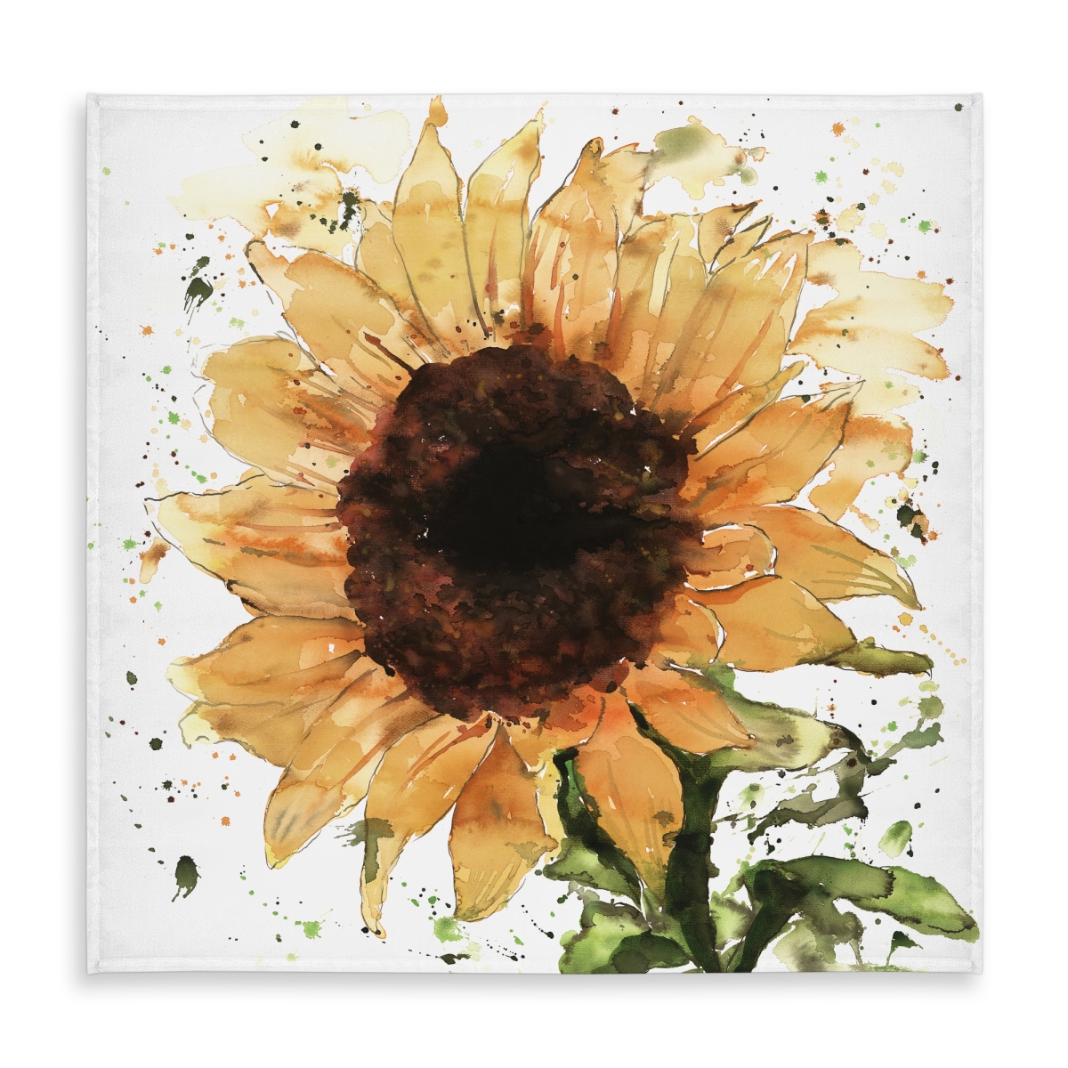 Picture of Begin Home Decor C1TC58584OVDX5 58 x 58 in. Brown Rustic Botanical Tablecloth - Big Sunflower Home Decor