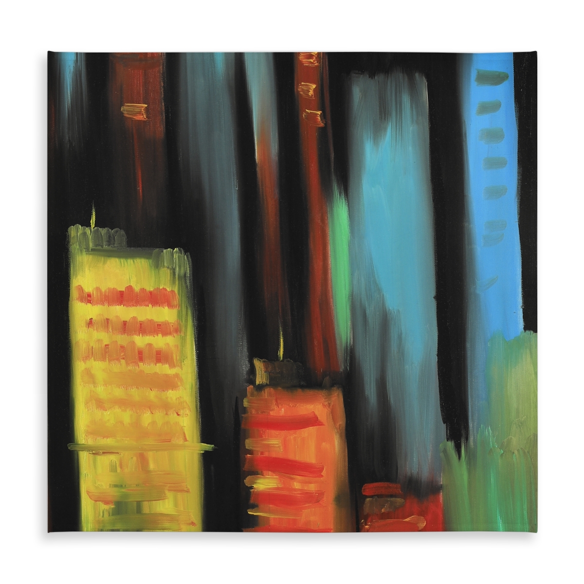 Picture of Begin Home Decor C1TC58584O4WTX 58 x 58 in. Contemporary Abstract Building Tablecloth - Indoor & Outdoor Decor