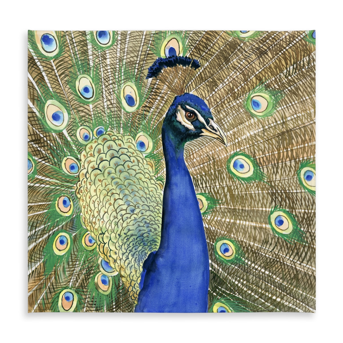Picture of Begin Home Decor C1TC585896WXDU 58 x 58 in. Peacock Bird Tablecloth - Indoor & Outdoor Home Decor Bedroom