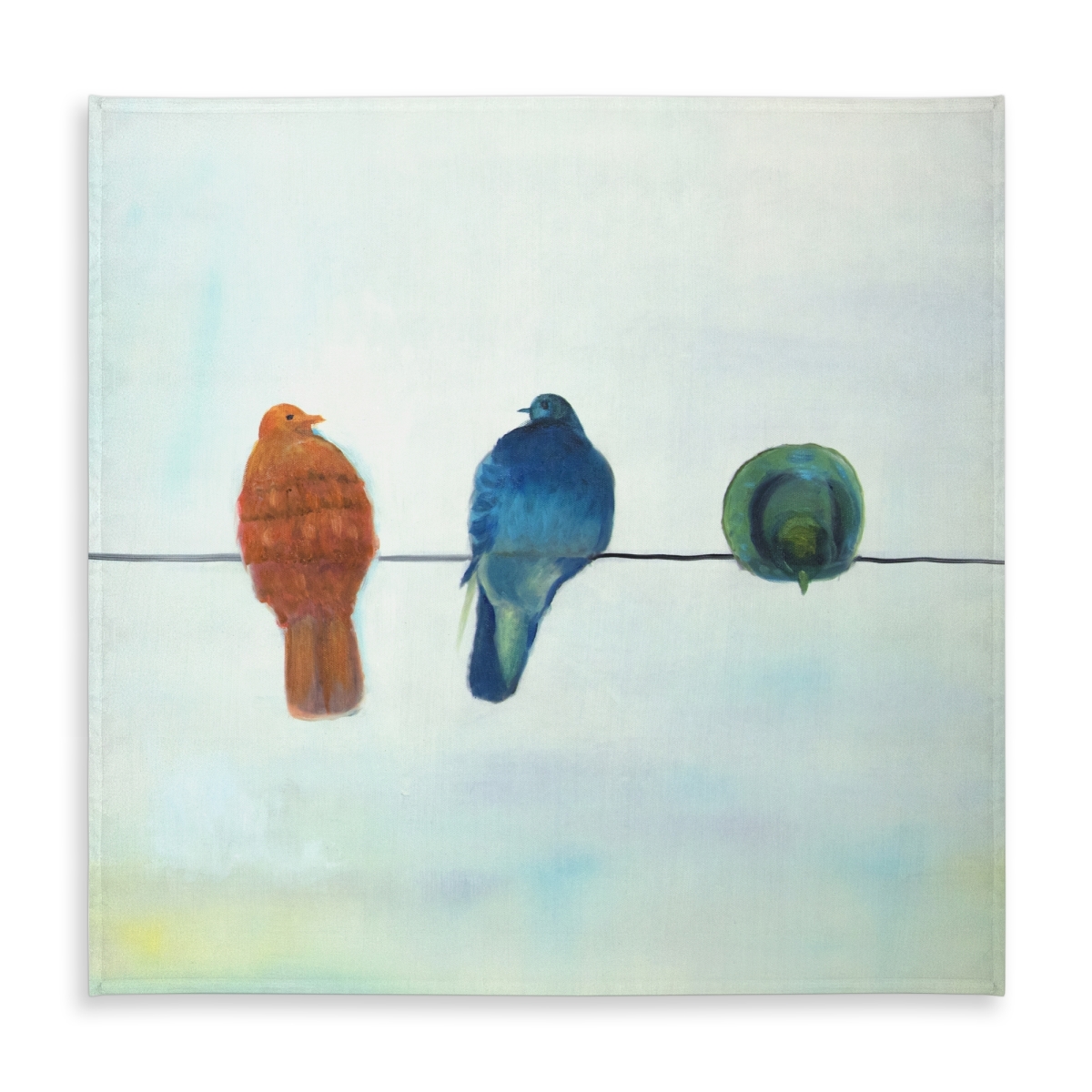 Picture of Begin Home Decor C1TC5858XIW12Z 58 x 58 in. Perched Abstract Birds Tablecloth - Indoor & Outdoor Decor