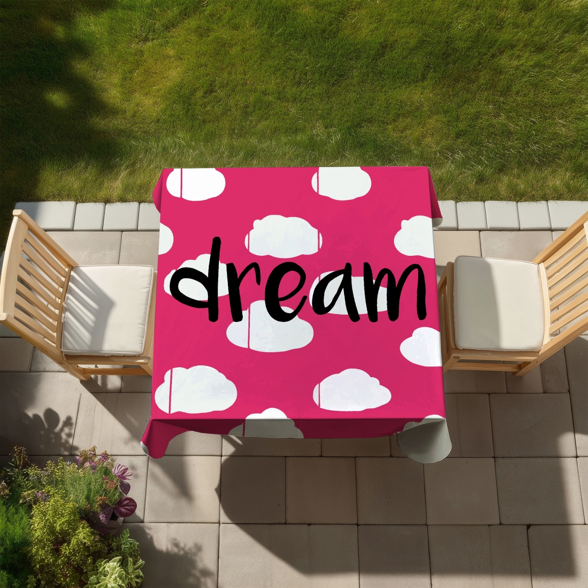 Picture of Begin Home Decor C1TC5858D1TIZX 58 x 58 in. Dream Tablecloth - Motivational Bedroom & Outdoor Decor