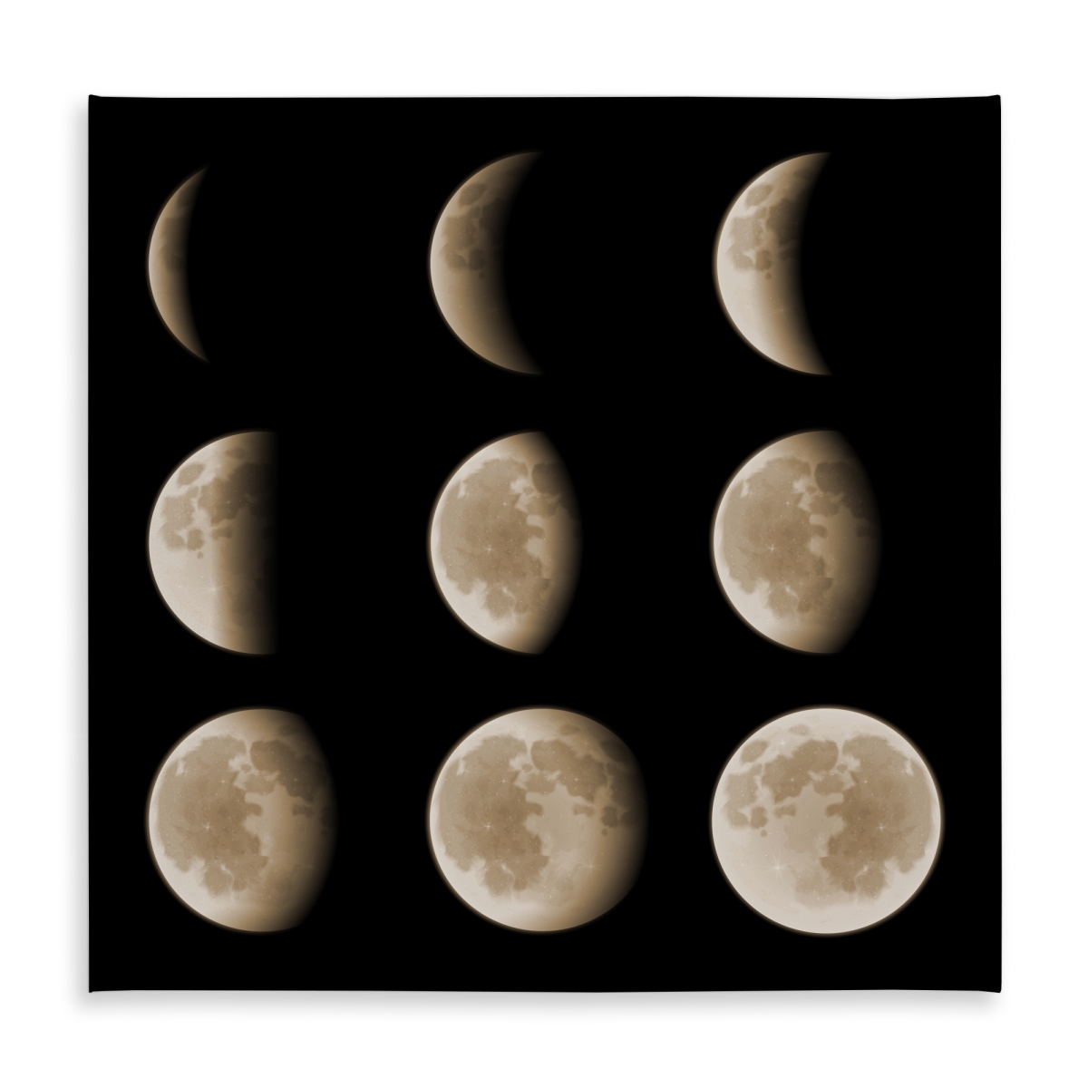 Picture of Begin Home Decor C1TC5858XP9OS4 58 x 58 in. Eclipse in Nine Phases Tablecloth - Black Earth & Galaxy Decor