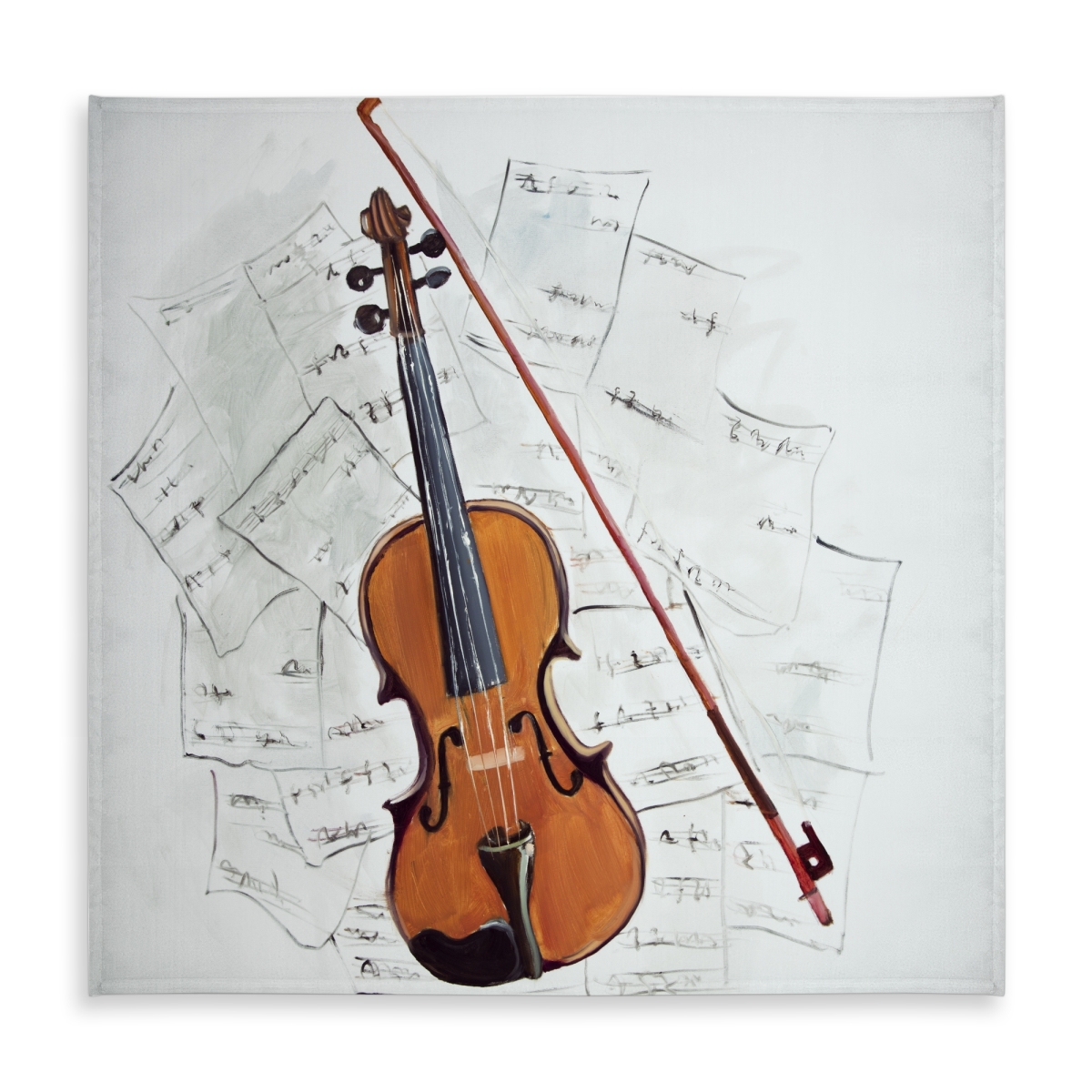 Picture of Begin Home Decor C1TC58580OEEXA 58 x 58 in. Violin on Music Sheet Tablecloth - Indoor & Outdoor Home Decor