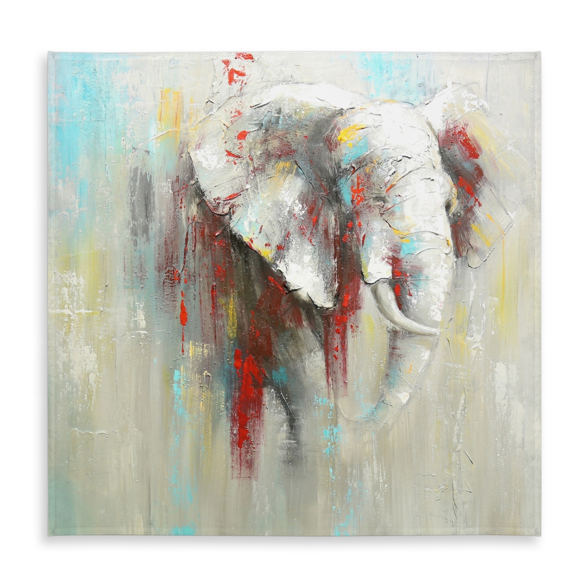 Picture of Begin Home Decor C1TC5858IDVTWX 58 x 58 in. Abstract Elephant Tablecloth - Indoor & Outdoor Home Decor