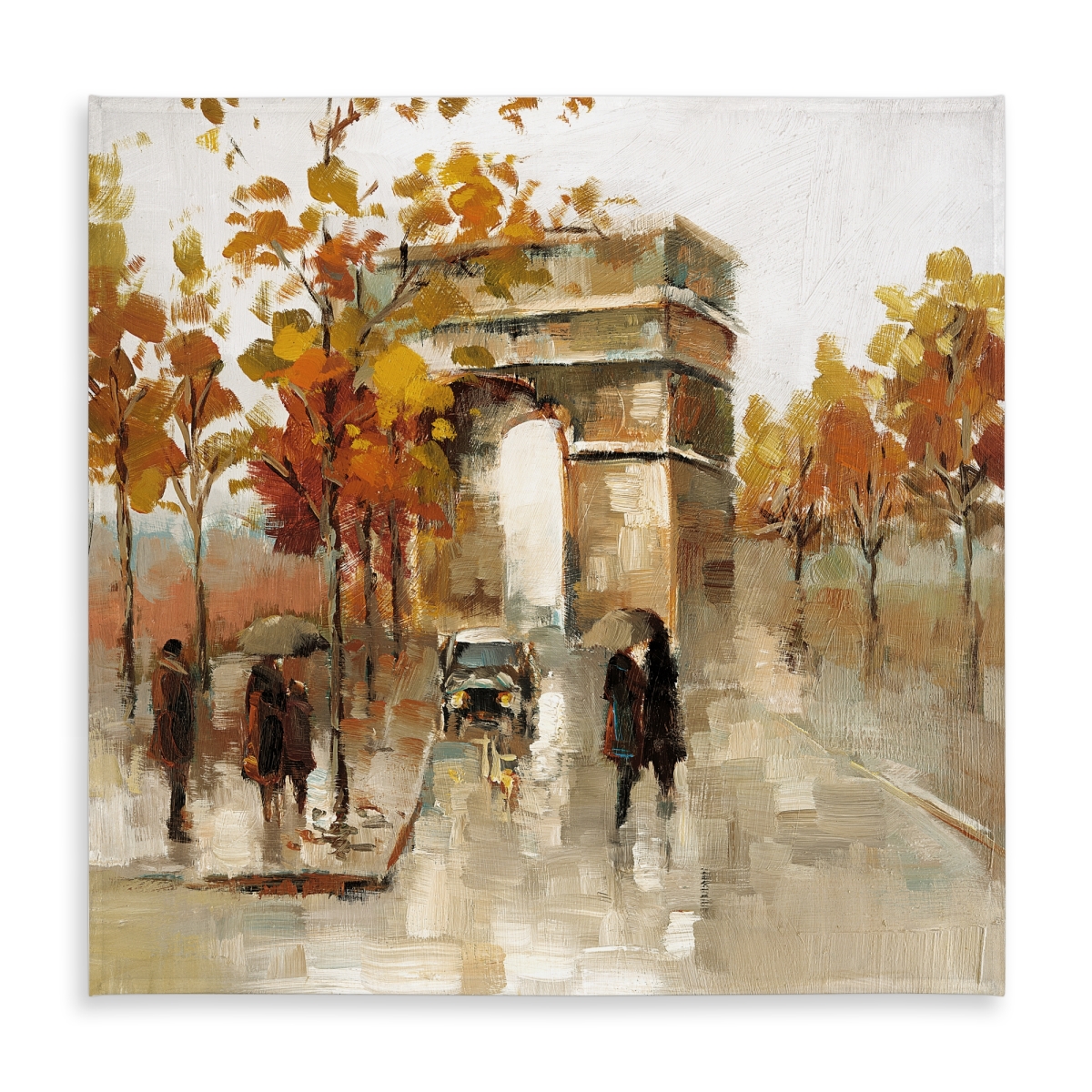 Picture of Begin Home Decor C1TC58582JIV31 58 x 58 in. Arc De Triomphe Autumn Tablecloth - Indoor & Outdoor Decor