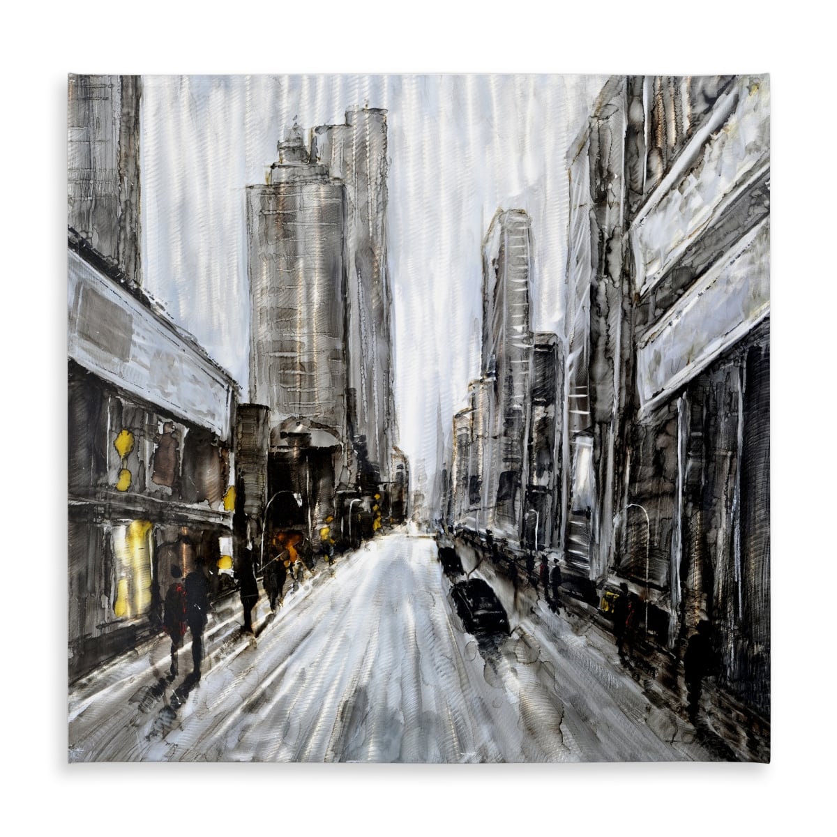 Picture of Begin Home Decor C1TC5858FS9B9S 58 x 58 in. Gray Gloomy Street Tablecloth - Indoor & Outdoor Home Decor