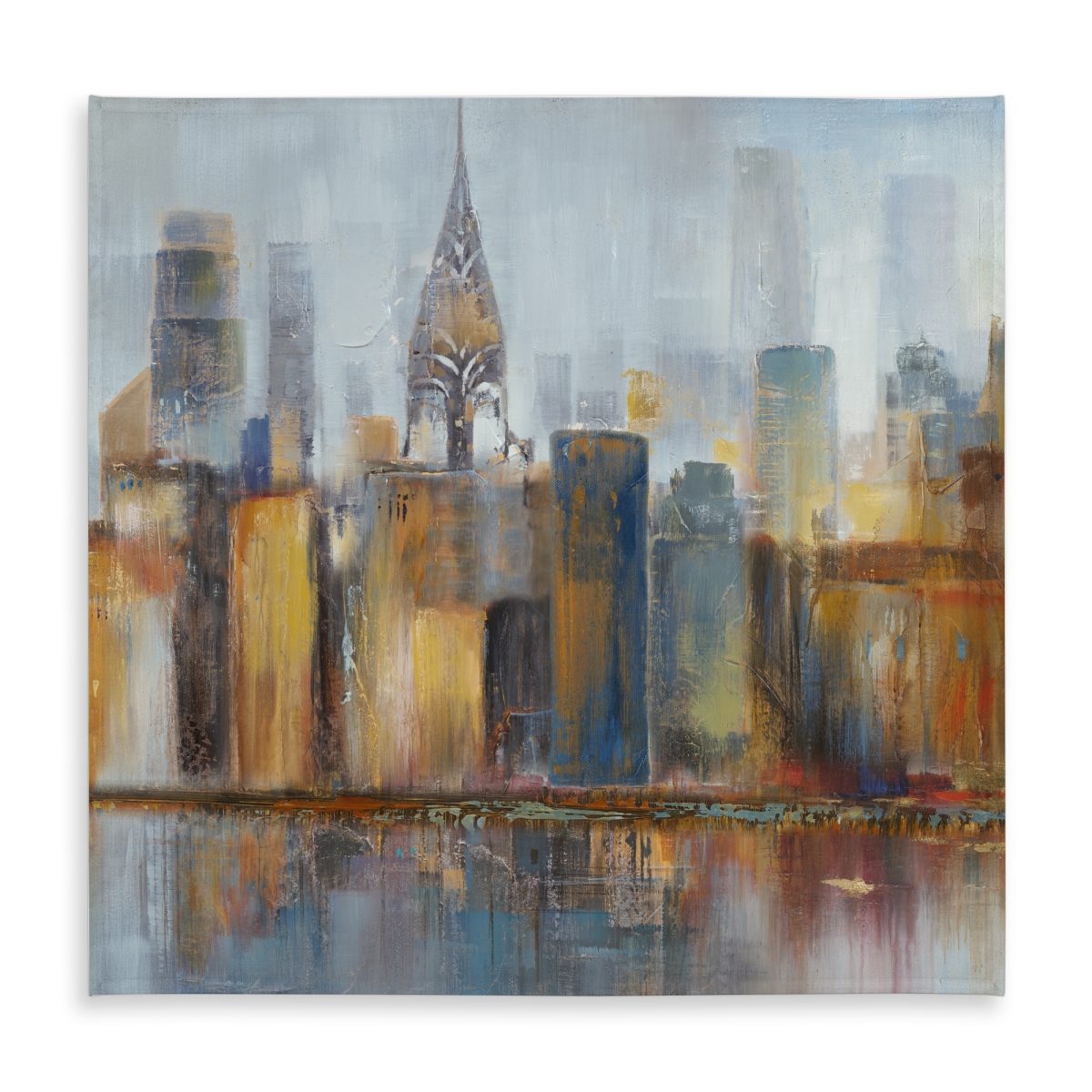Picture of Begin Home Decor C1TC5858UHSSB6 58 x 58 in. Modern Blue Cities Tablecloth - Cityscape Home Decor