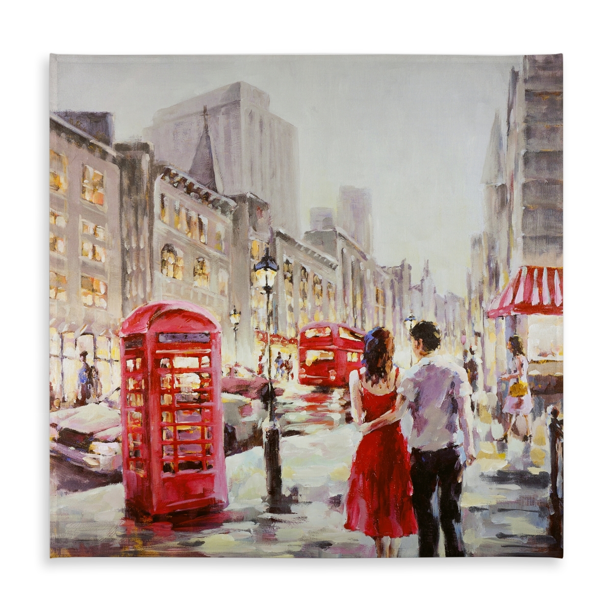 Picture of Begin Home Decor C1TC5858N5AFHL 58 x 58 in. Couple Walking Red Building Tablecloth - Indoor & Outdoor Decor