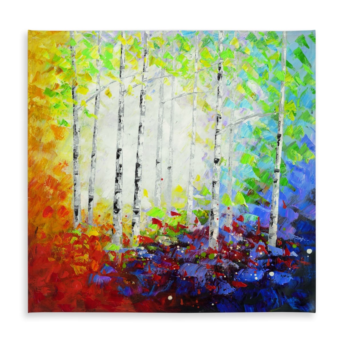 Picture of Begin Home Decor C1TC5858N7UCIG 58 x 58 in. Colorful Forest Tablecloth - Red Landscapes Indoor & Outdoor