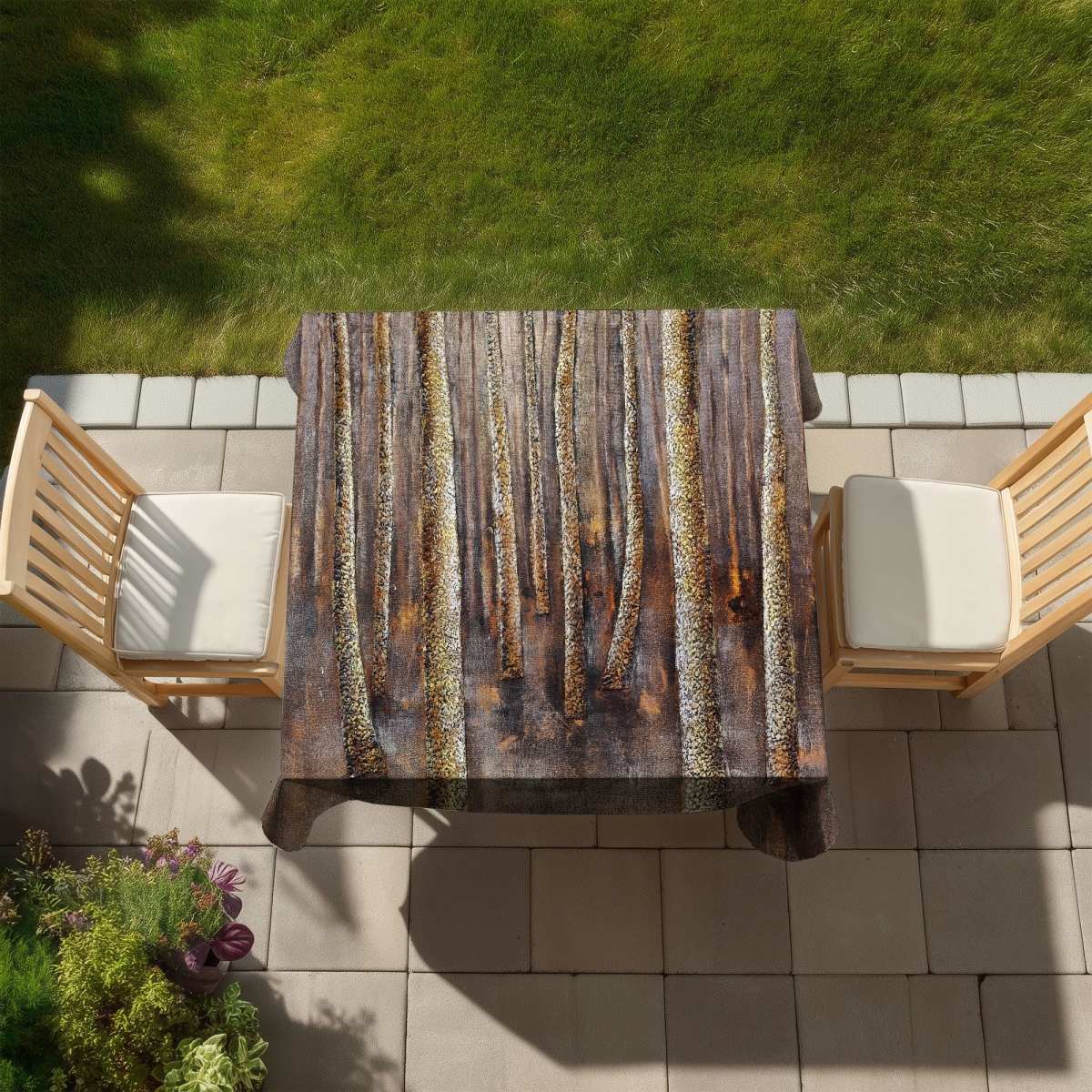 Picture of Begin Home Decor C1TC5858ILW9O3 58 x 58 in. Dark Forest Tablecloth - Indoor & Outdoor Decor - Modern Elegance