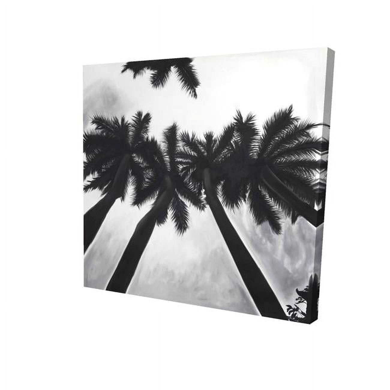 8 x 8 in. Monochrome Palm Trees-Print on Canvas