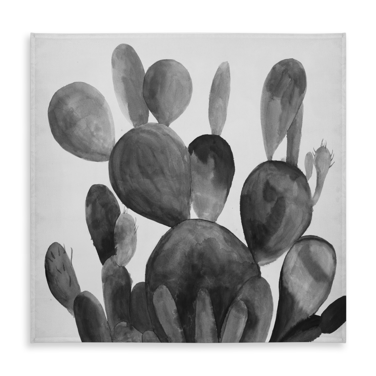 Picture of Begin Home Decor C1TC5858UM06QA 58 x 58 in. Grayscale Paddle Cactus Tablecloth - Indoor Outdoor Home Decor