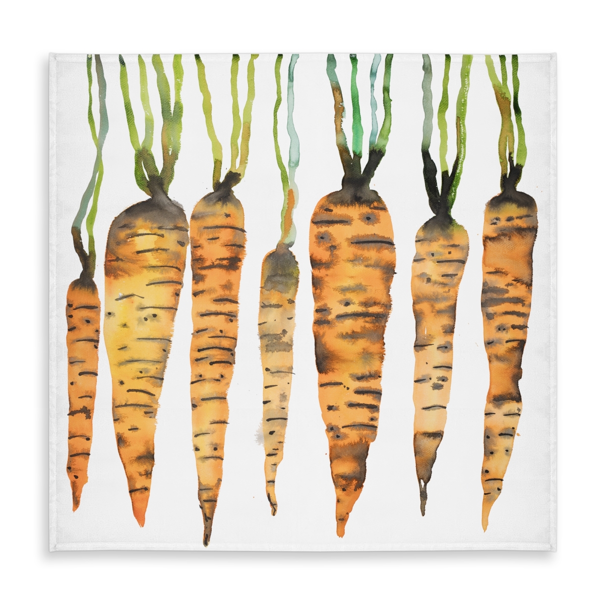 Picture of Begin Home Decor C1TC5858QSCBQD 58 x 58 in. Watercolor Carrots Tablecloth - Green Modern Indoor & Outdoor Decor