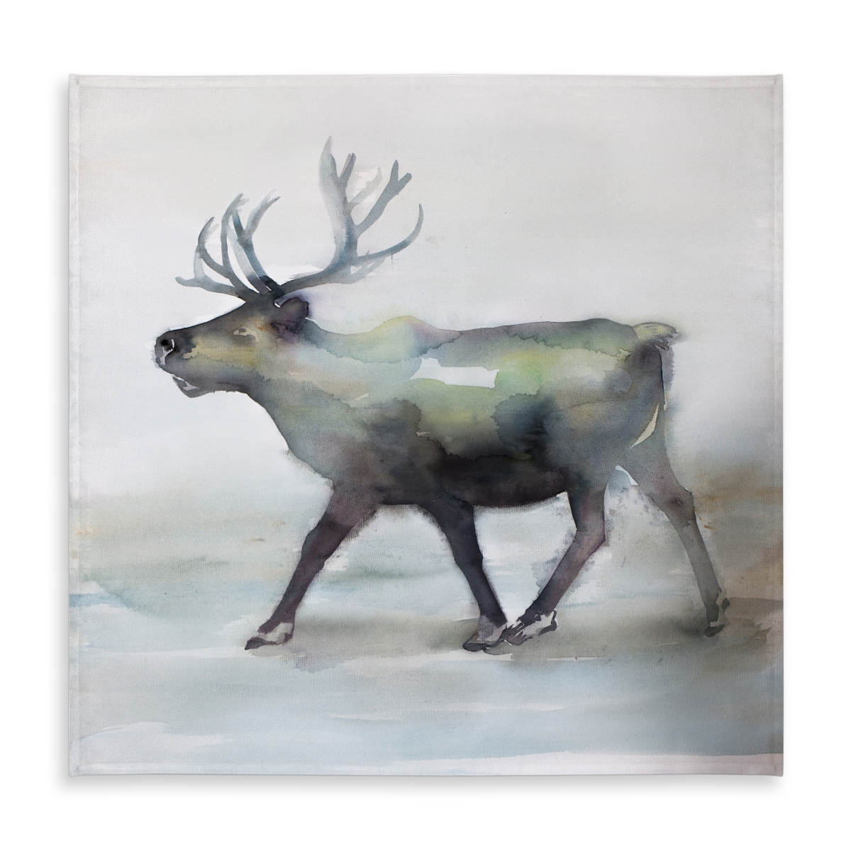 Picture of Begin Home Decor C1TC58586VPV3N 58 x 58 in. Rustic Deer Blue Tablecloth - Indoor & Outdoor - Caribou Decor