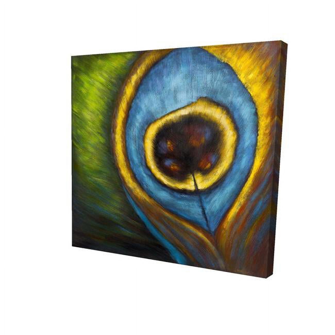 16 x 16 in. Peacock Feather Closeup-Print on Canvas