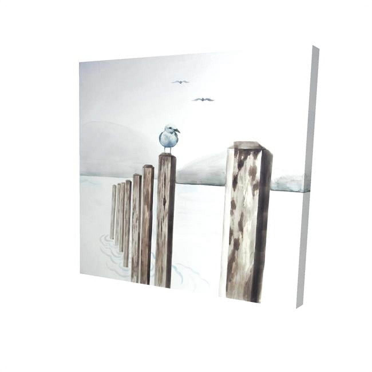 8 x 8 in. Seagull At The Marina-Print on Canvas