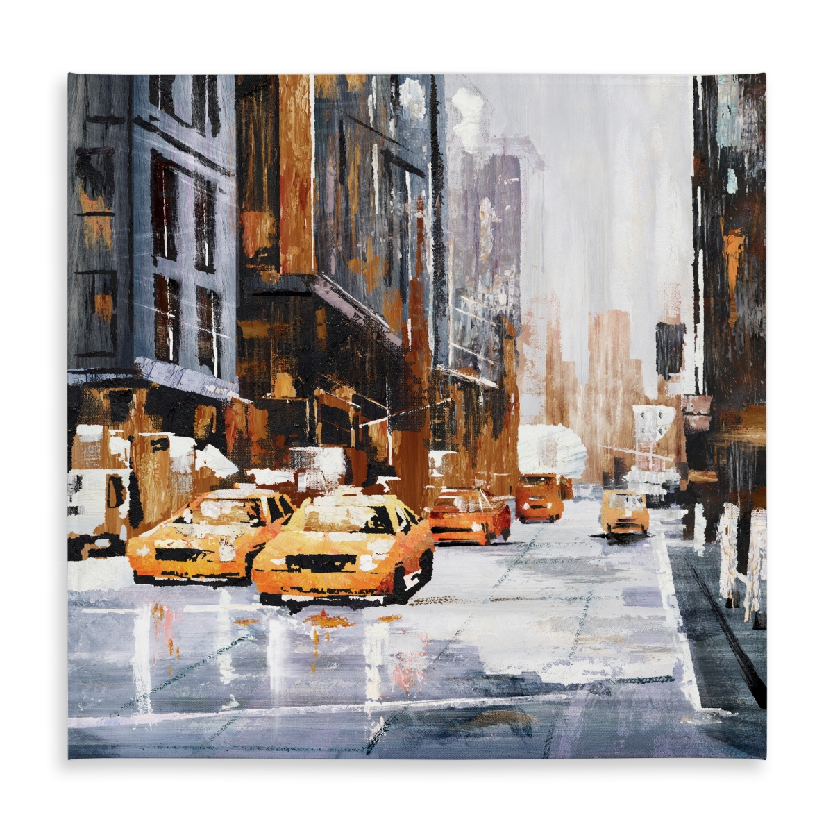 Picture of Begin Home Decor C1TC5858S6KTWA 58 x 58 in. Big City Street with Yellow Taxi Tablecloth - Indoor & Outdoor Decor
