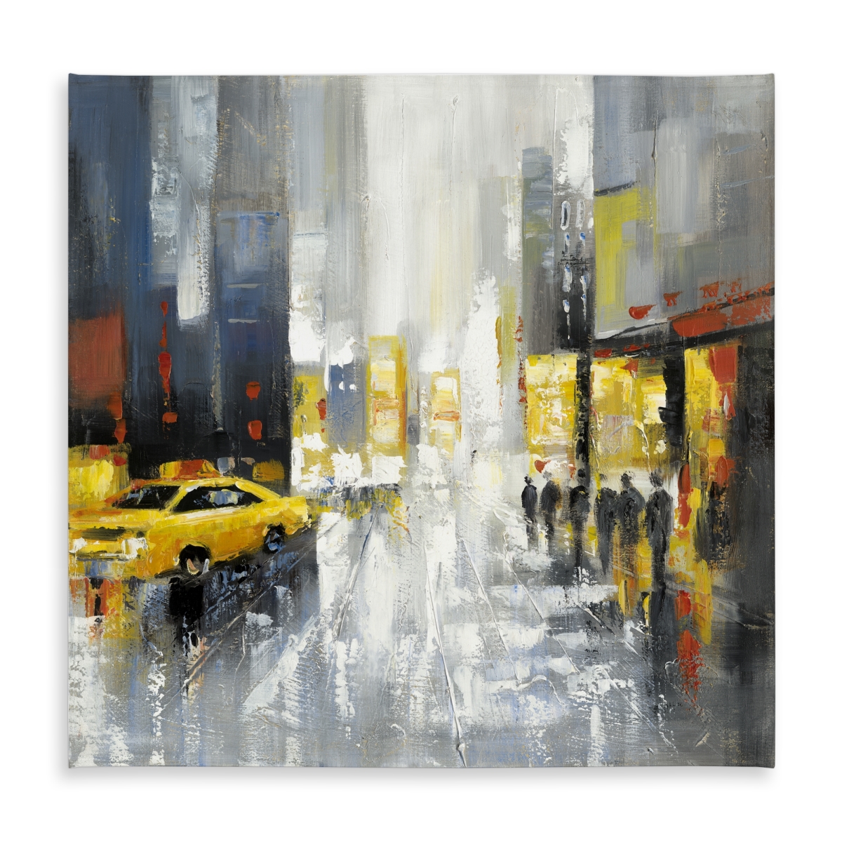 Picture of Begin Home Decor C1TC58581TUUSE 58 x 58 in. Gray Tablecloth - Rainy Busy Street Design for Home Decor
