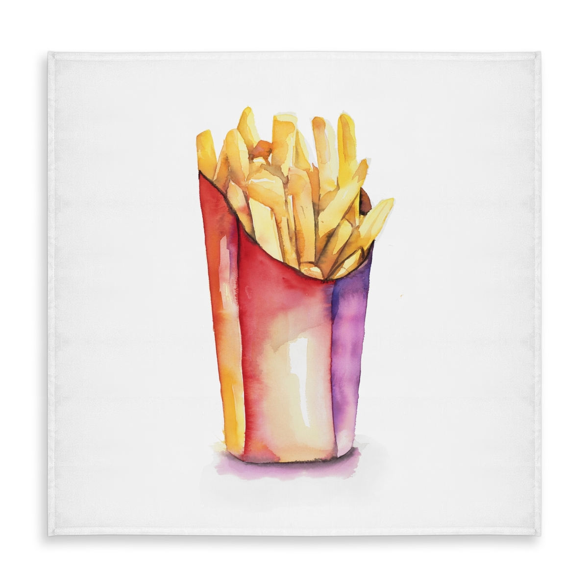 Picture of Begin Home Decor C1TC5858DQNFYJ 58 x 58 in. Watercolor French Fries Tablecloth - Indoor Outdoor Decor