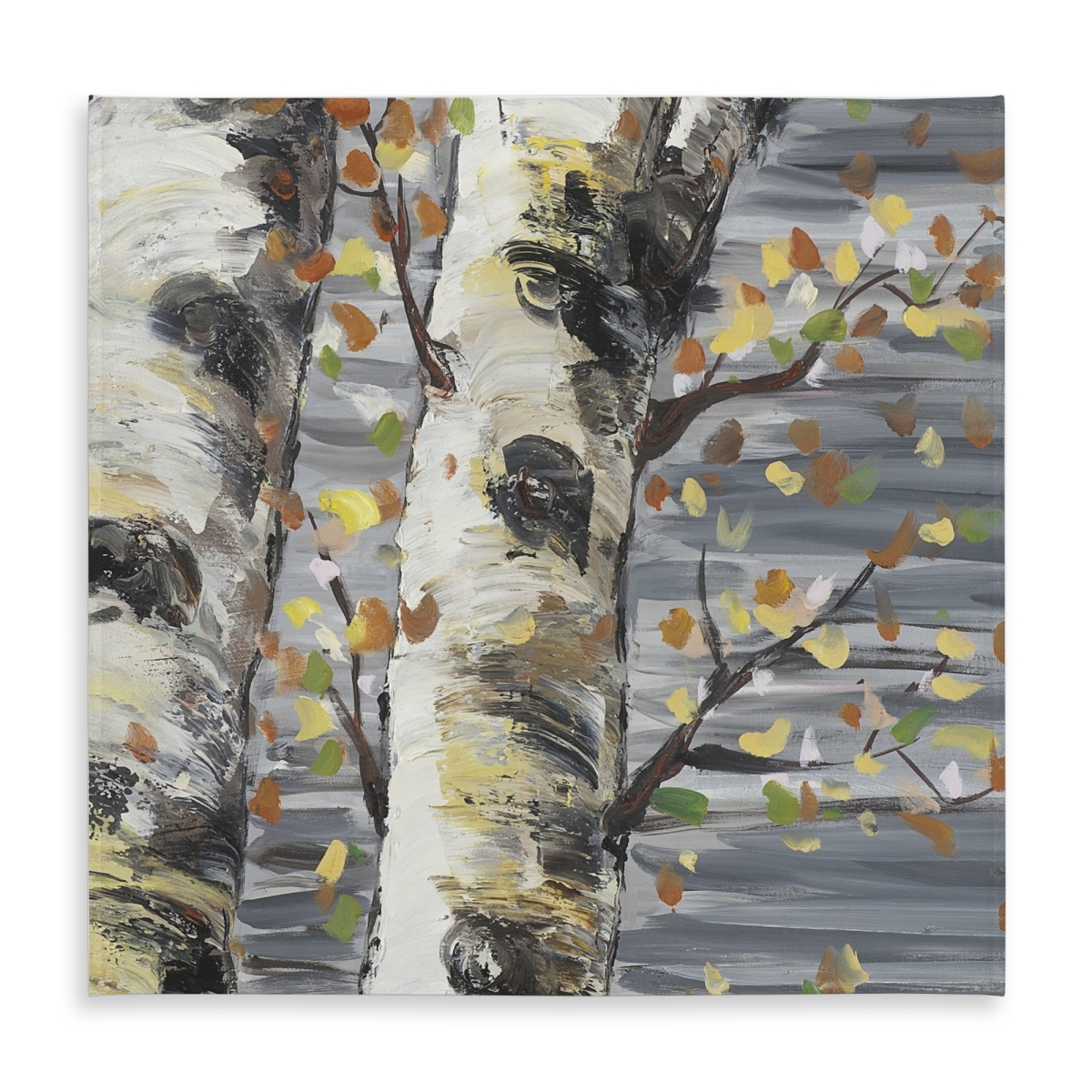 Picture of Begin Home Decor C1TC5858Q9KY5H 58 x 58 in. Budding White Birches Tablecloth - Gray Contemporary Decor