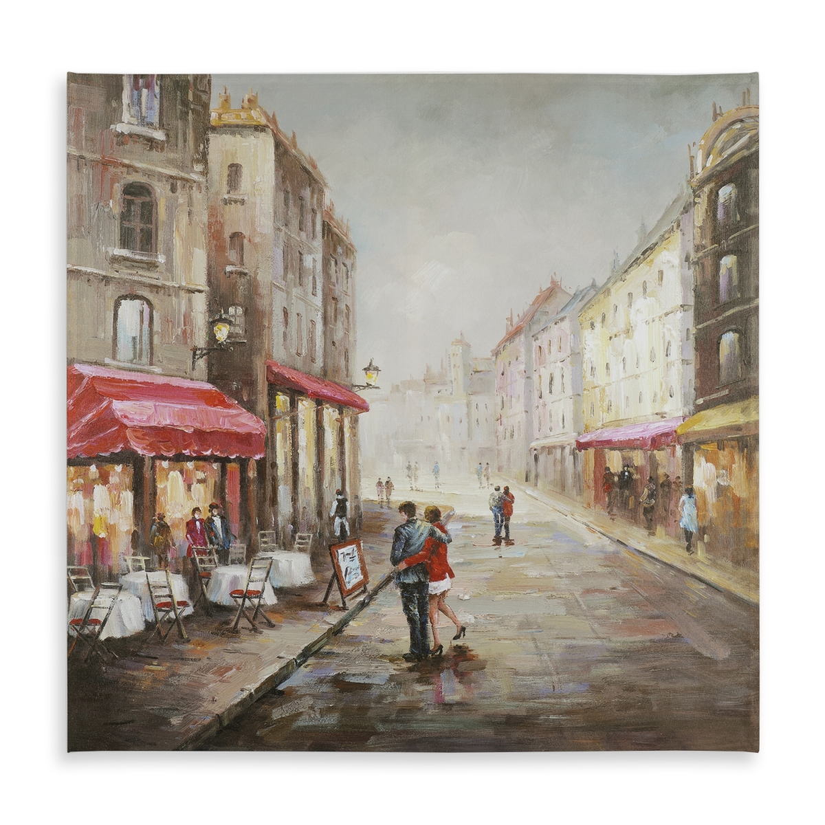 Picture of Begin Home Decor C1TC58584CZJHR 58 x 58 in. Contemporary Red Tablecloth - Couple Walking Design Home Decor