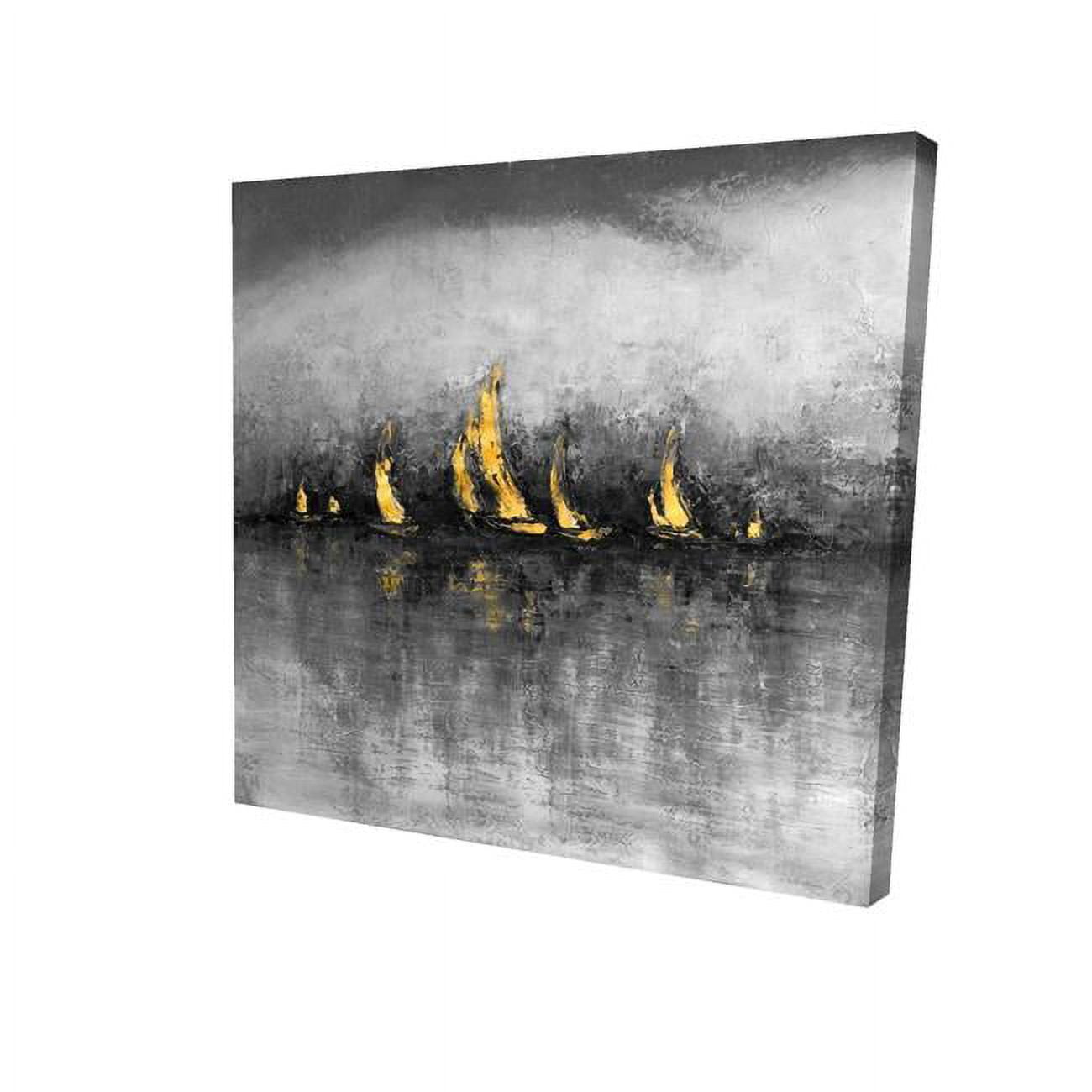 8 x 8 in. Gold Sailboats-Print on Canvas