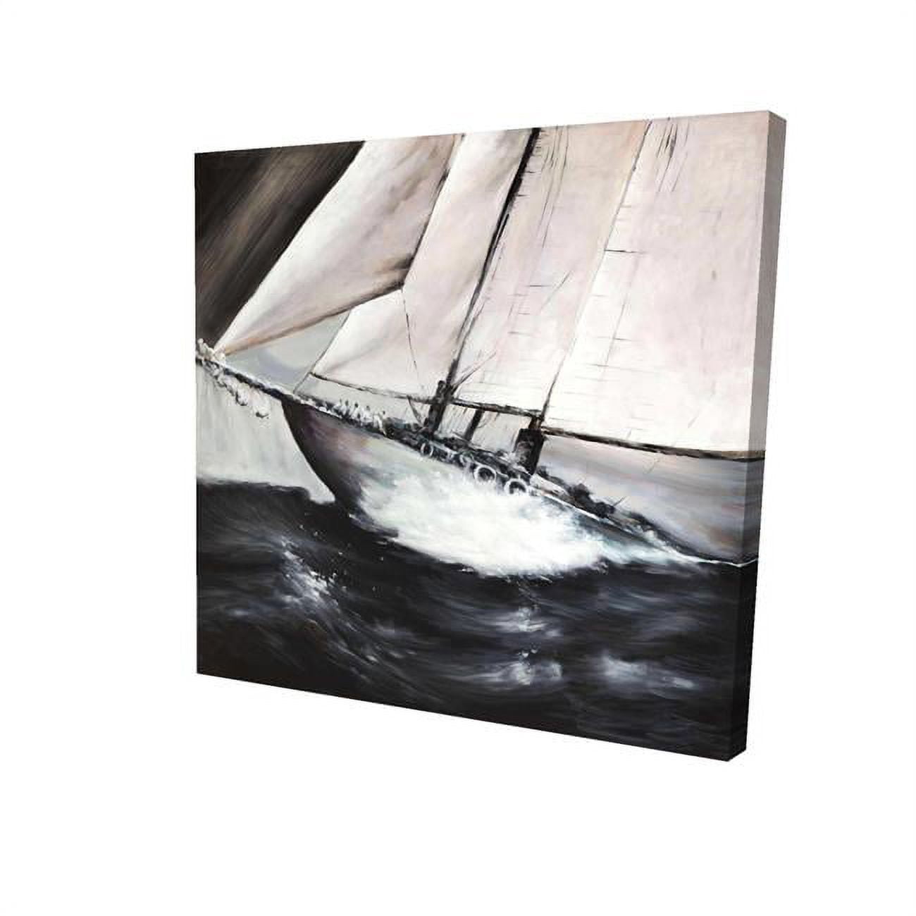 8 x 8 in. Boat In A Violent Storm-Print on Canvas