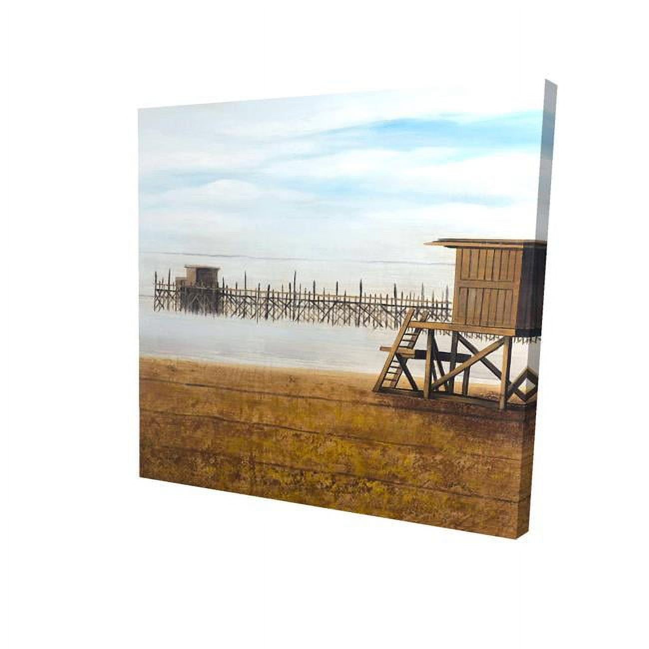 8 x 8 in. Lifeguard Tower At The Beach-Print on Canvas