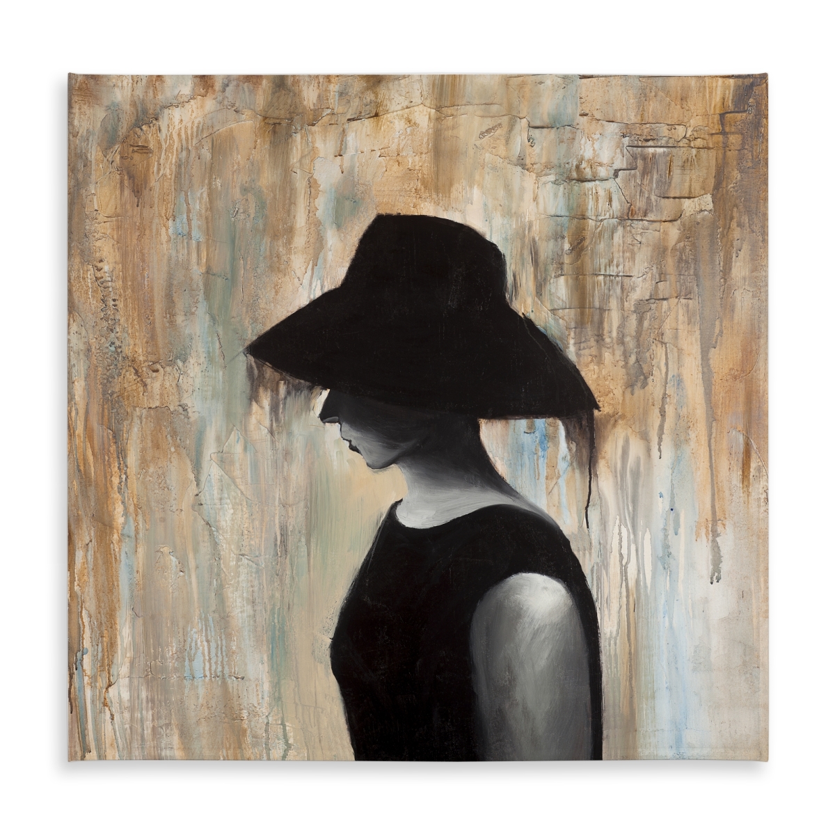 Picture of Begin Home Decor C1TC5858Y128OQ 58 x 58 in. Audrey Hepburn Big Hat Tablecloth - Brown Indoor & Outdoor Decor