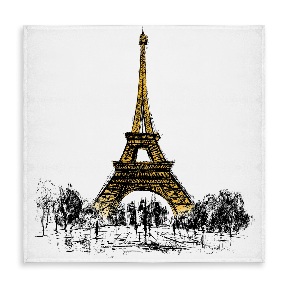 Picture of Begin Home Decor C1TC5858QEGC55 58 x 58 in. Eiffel Tower Tablecloth - Indoor Outdoor Home Decor Trees