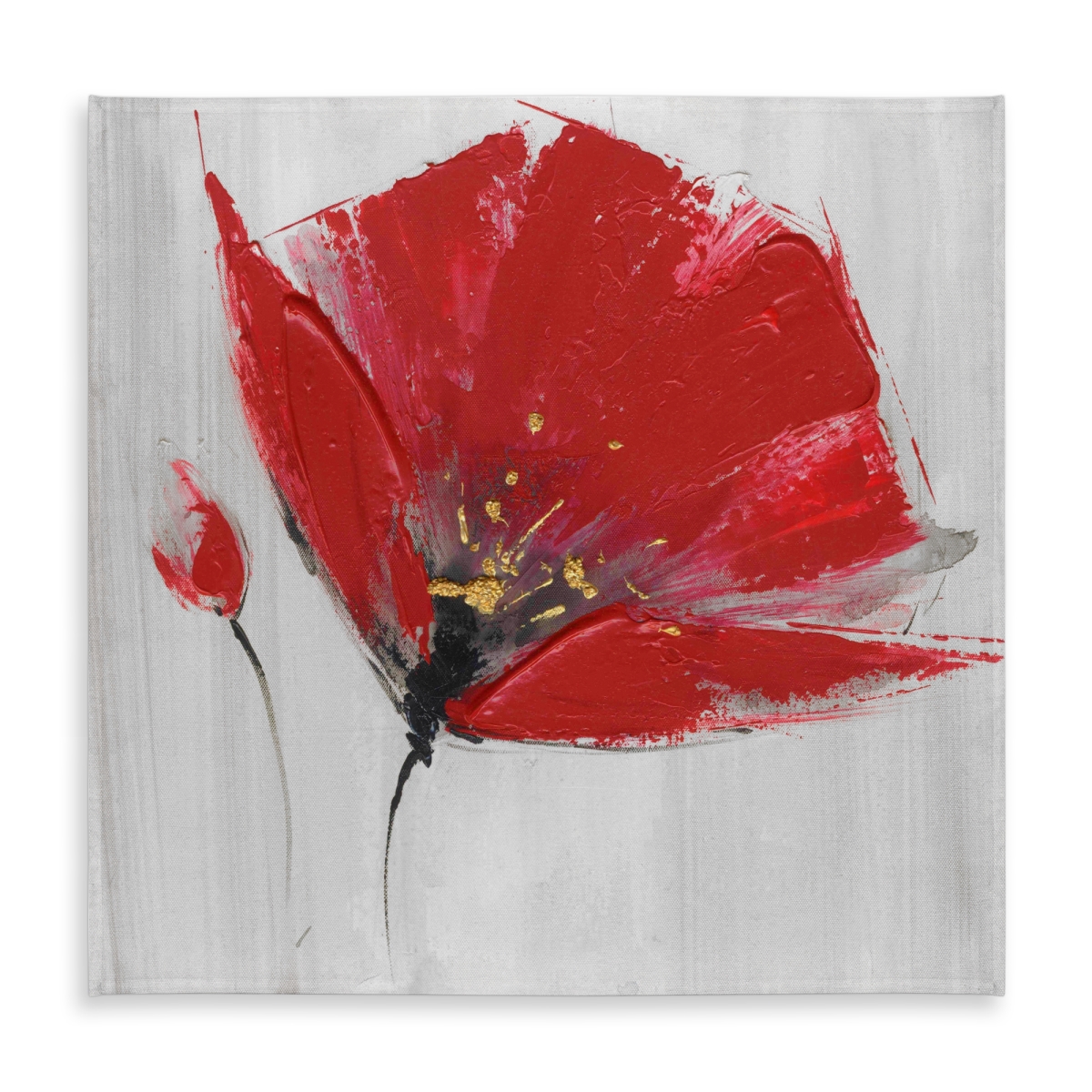Picture of Begin Home Decor C1TC5858N7E175 58 x 58 in. Botanical Tablecloth - Two Red Flowers on Gray - Home Decor
