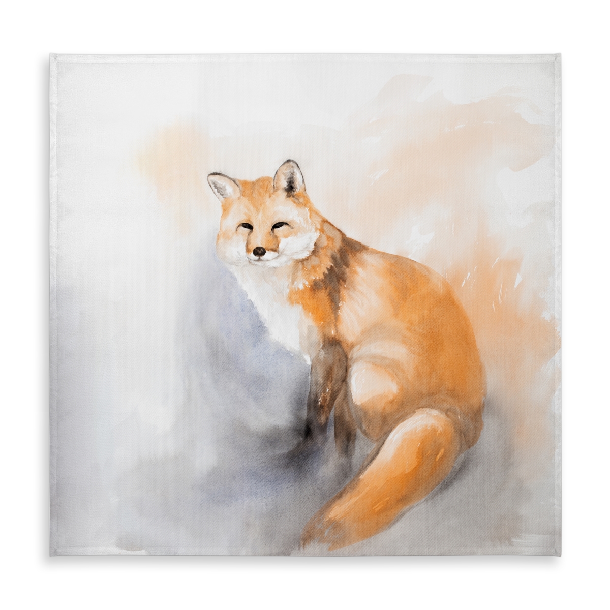 Picture of Begin Home Decor C1TC5858C41DIQ 58 x 58 in. Watercolor Fox Tablecloth - Indoor & Outdoor Wildlife Decor